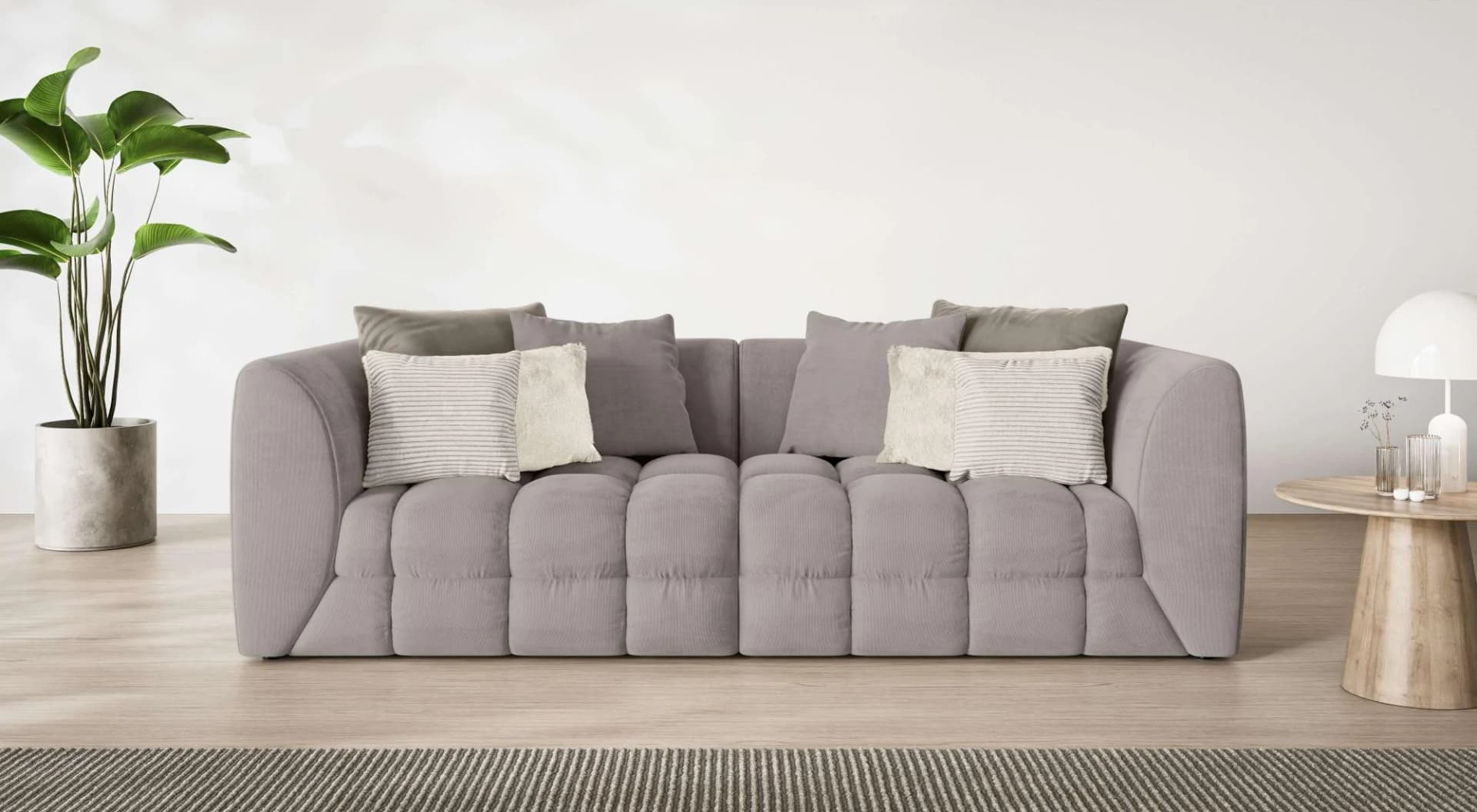 Big-Sofa S.OLIVER COBBO 3-Sitzer Design-Sofa Bubble-Optik Beige