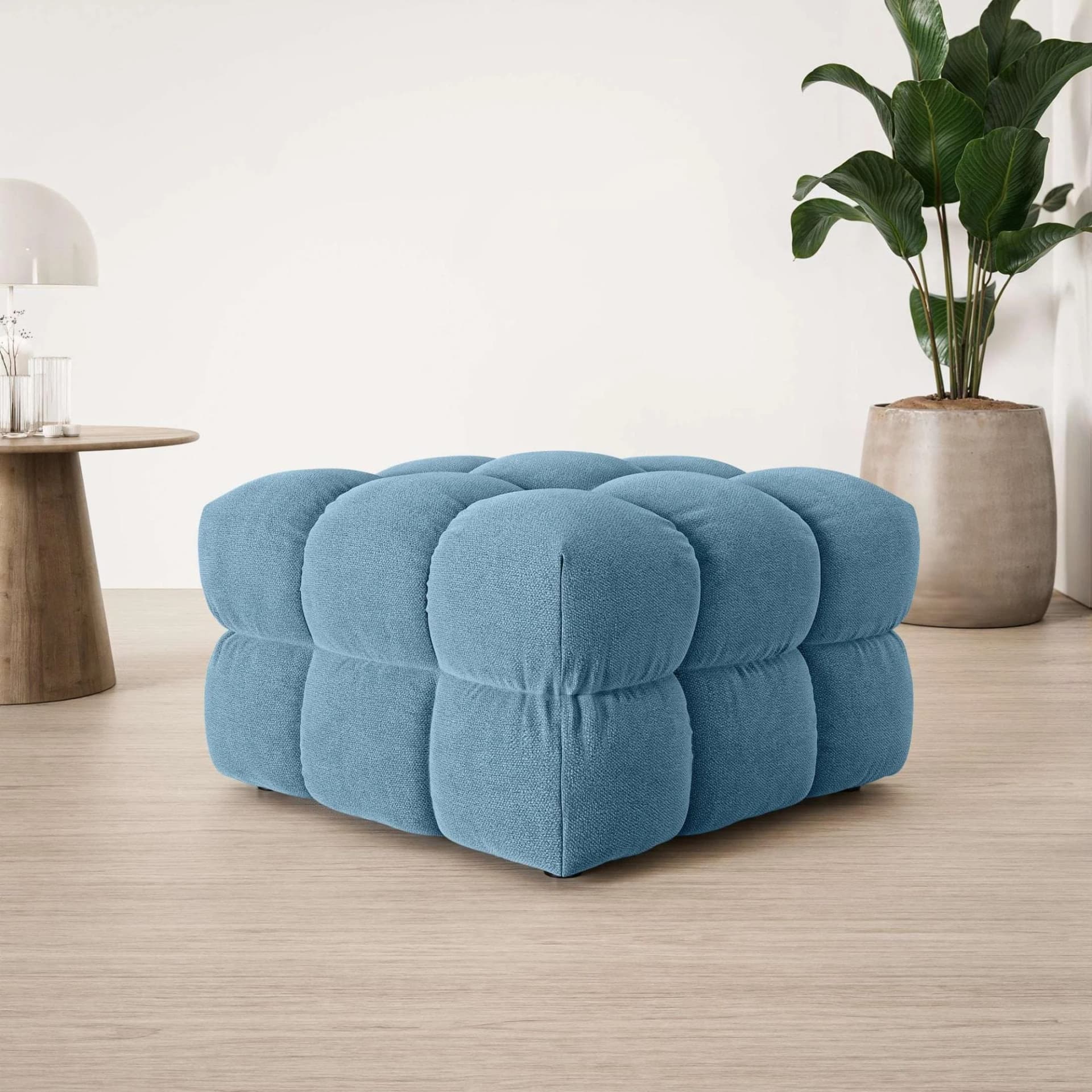 Polsterhocker S.OLIVER COBBO Bubble-Optik Blau