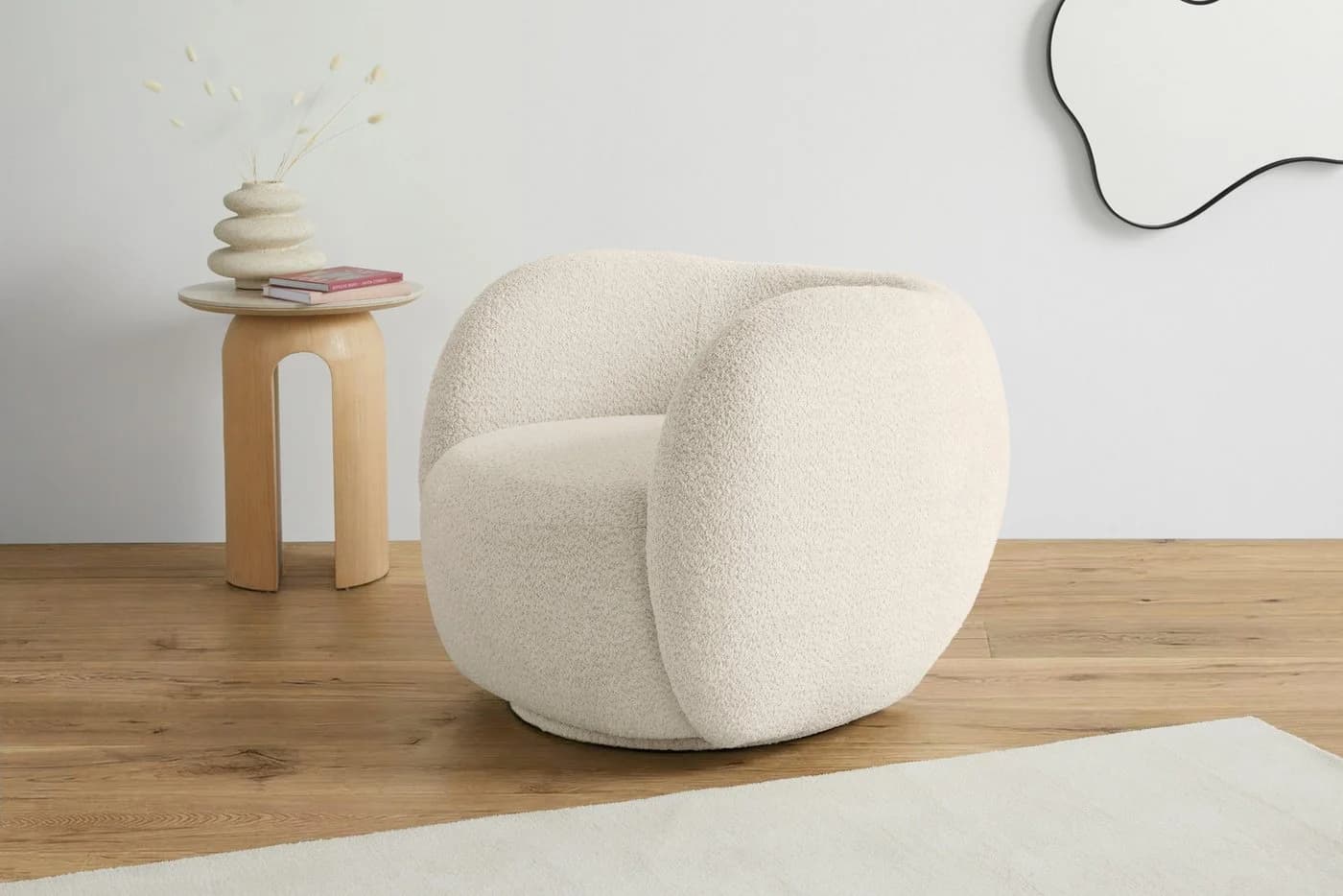 homsy by Ana Johnson Sessel Pebbla, exklusiver Designsessel, Drehsessel, Luxus-Microfaser oder Chenille - Bild 2