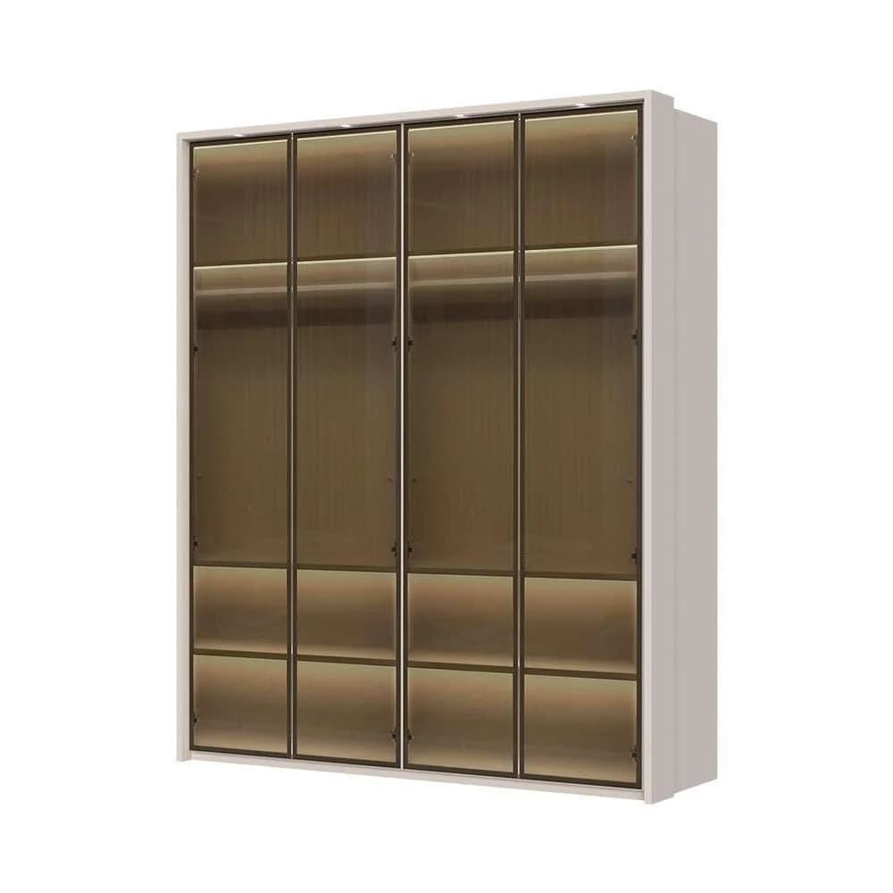 Drehtürenschrank Opera Glastüren LED-Beleuchtung Cashmere