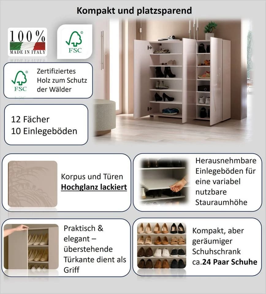 INOSIGN Schuhschrank Mister 12 Fächer 10 Einlegeböden - Bild 3
