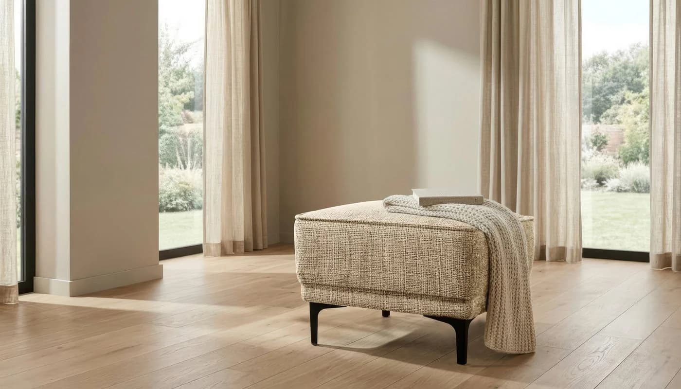 OTTO HOME Polsterhocker Oland Cream Polyester - Bild 2