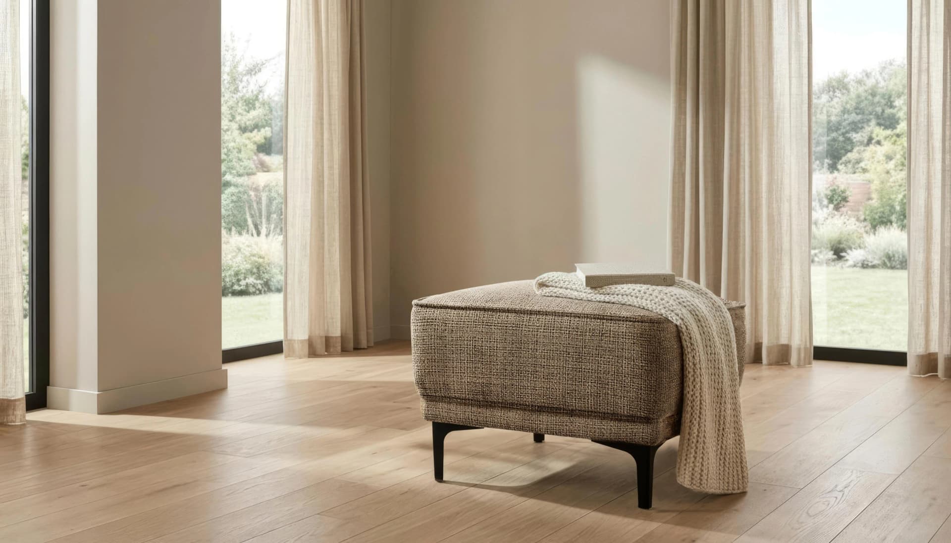 OTTO HOME Polsterhocker Oland Taupe Polyester