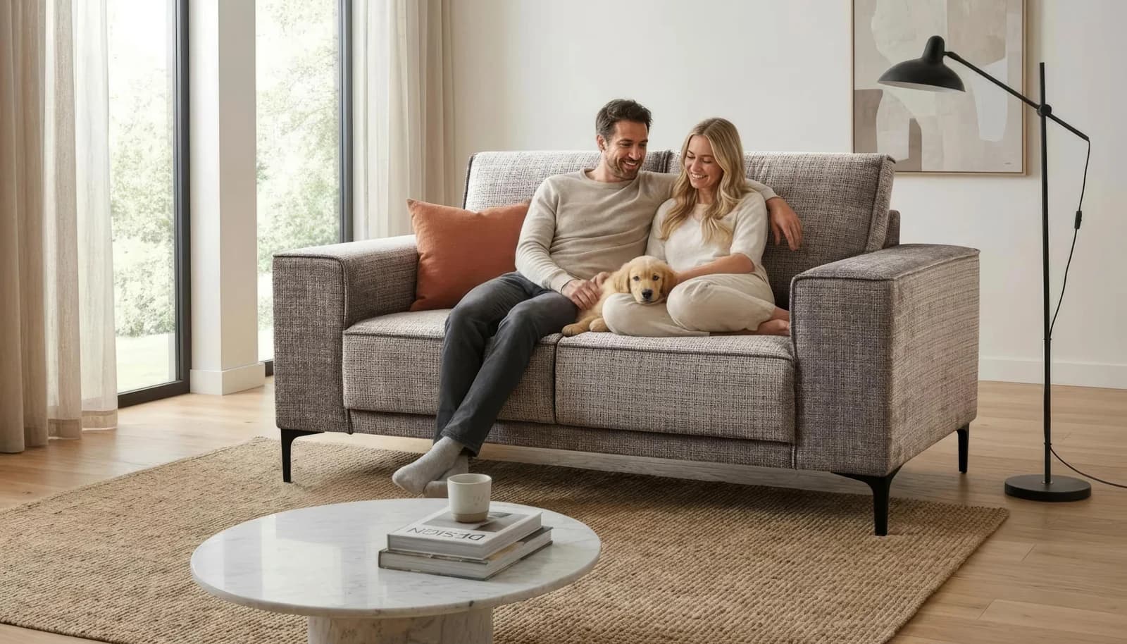 OTTO HOME 2-Sitzer Sofa Oland Grau Skandi-Design