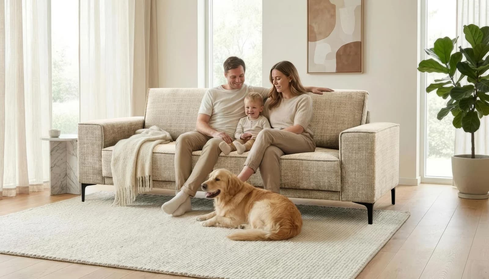 OTTO HOME 3-Sitzer Sofa Cream Skandi-Design