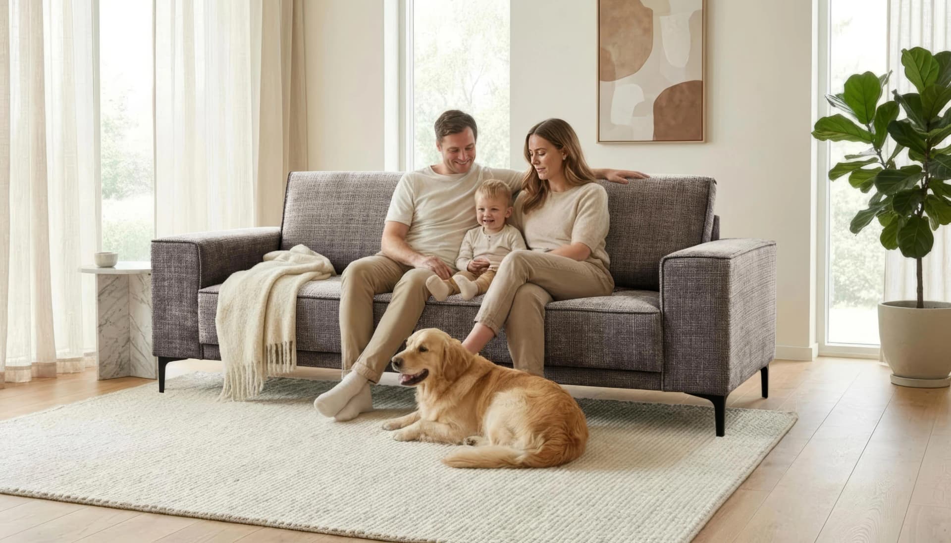 OTTO HOME OLAND 3-Sitzer Sofa Dunkelgrau Skandi-Design