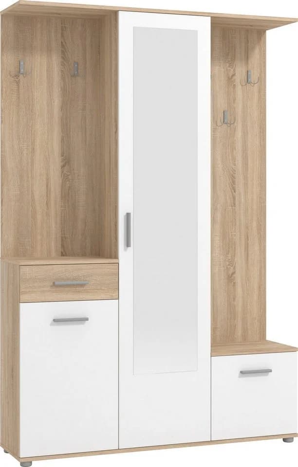 INOSIGN Kompaktgarderobe Martin Flurgarderobe 134 cm Breite mit Spiegel und 10 Haken
