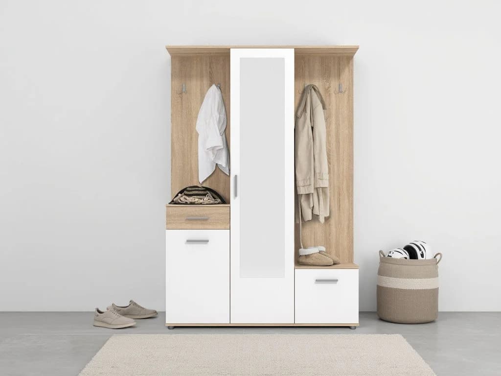INOSIGN Kompaktgarderobe Martin Flurgarderobe 134 cm Breite mit Spiegel und 10 Haken - Bild 2