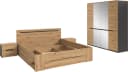 Home affaire Schlafzimmer-Set Rehat 4-teilig Bett 180x200 cm Nachttisch Kleiderschrank Bild 3