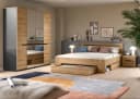 Home affaire Schlafzimmer-Set Rehat 4-teilig Bett 180x200 cm Nachttisch Kleiderschrank Bild 4