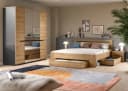Home affaire Schlafzimmer-Set Rehat 4-teilig Bett 180x200 cm Nachttisch Kleiderschrank Bild 5