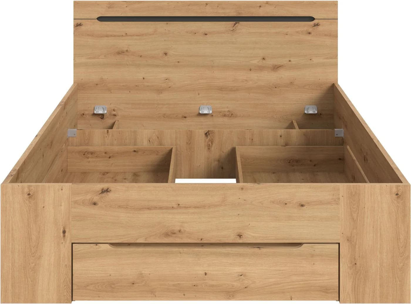 Stauraumbett HOME AFFAIRE REHAT 144 cm Breite 3 Schubkästen Basalt Grau - Bild 3