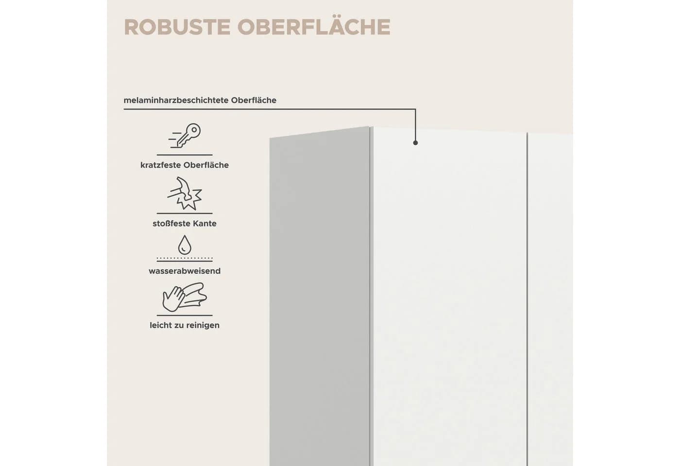 HOME AFFAIRE Skarde Kleiderschrank Weiß 3 Türen - Bild 5