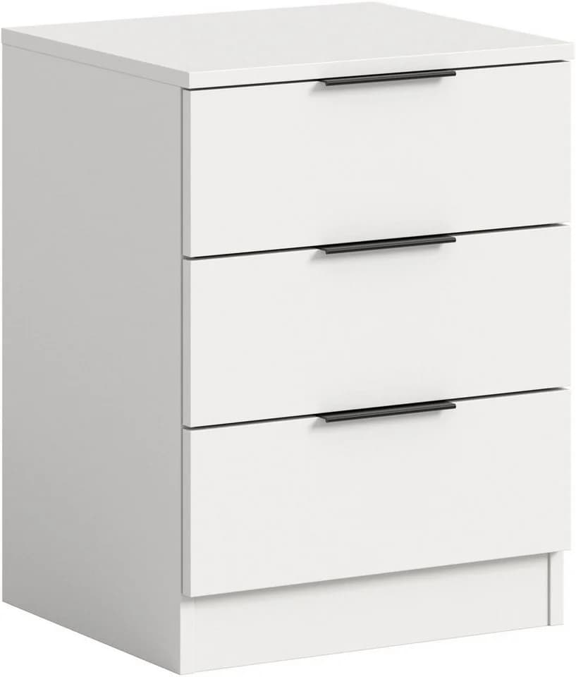 HOME AFFAIRE Skarde Nachtkommode Weiß 3 Schubladen - Bild 2