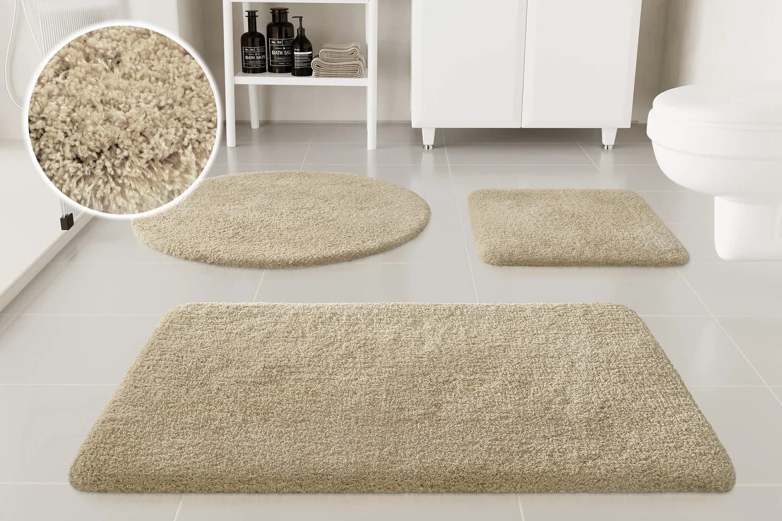 OTTO HOME Badematte Kaarin Beige Polyester Flauschig