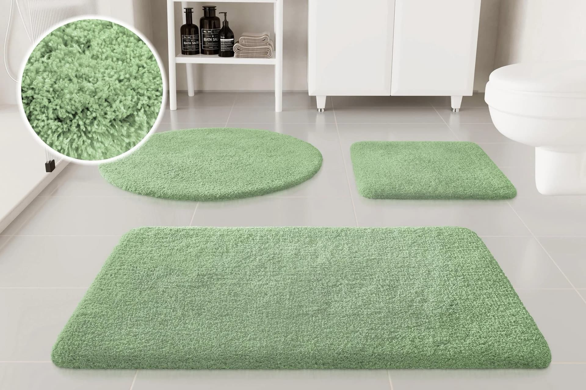 OTTO HOME Badematte Kaarin Grün Uni-Design Flauschig