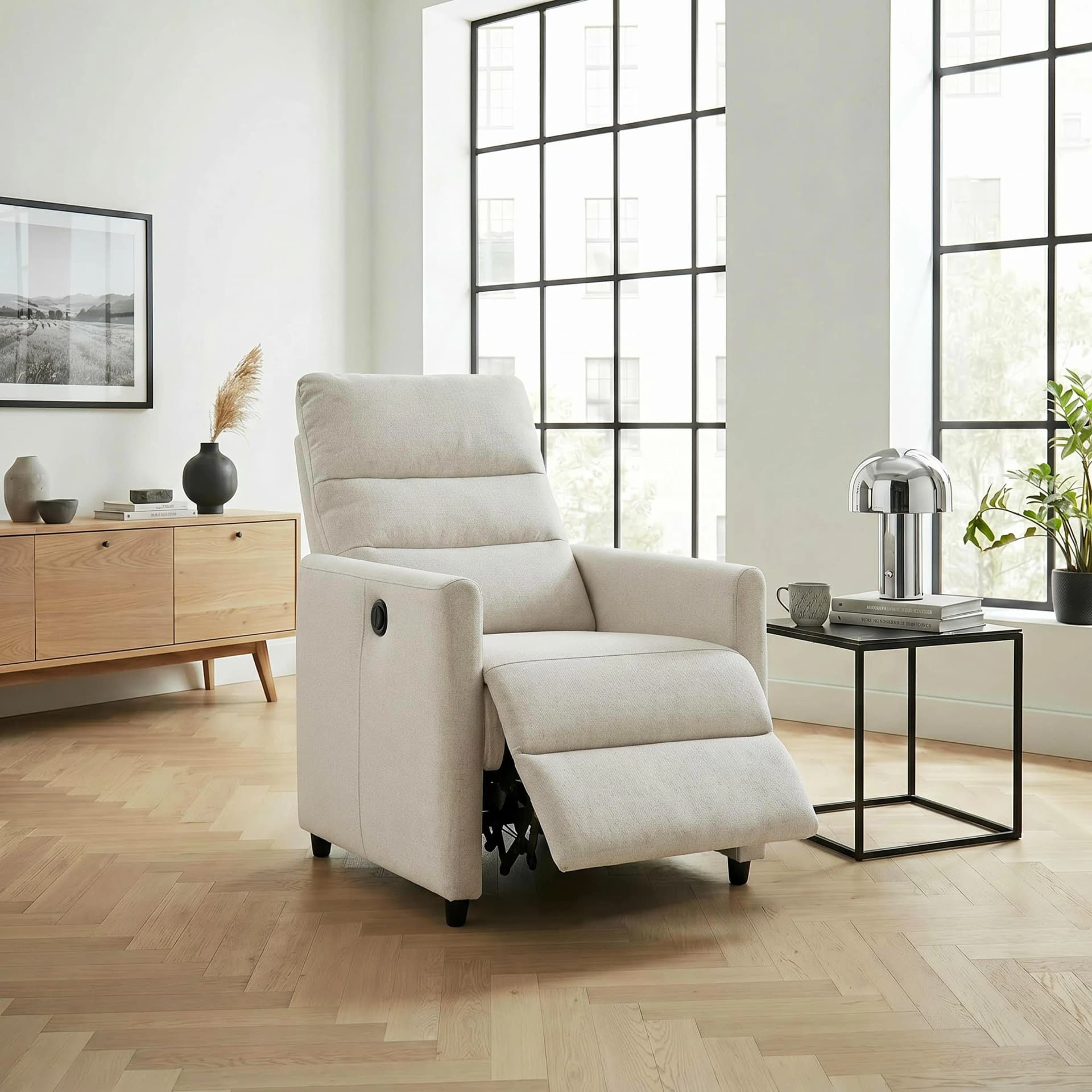 OTTO HOME Relaxsessel ANNICA Elektrisch Creme Webstoff