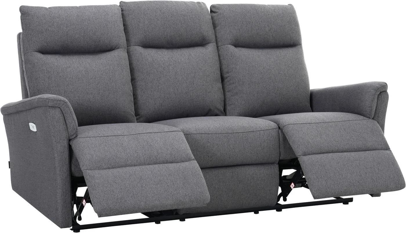 3-Sitzer Sofa HOME AFFAIRE FINNARA Anthrazit Elektro Relaxfunktion USB
