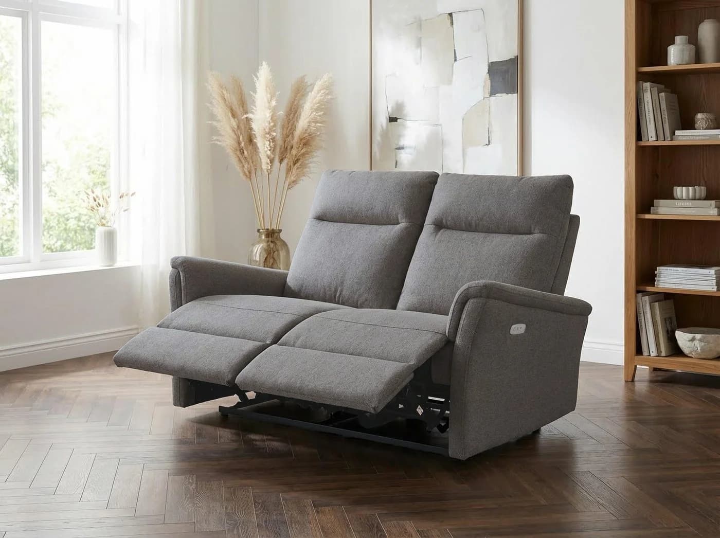 Home Affaire Finnara 2-Sitzer Sofa Anthrazit Elektrische Relaxfunktion