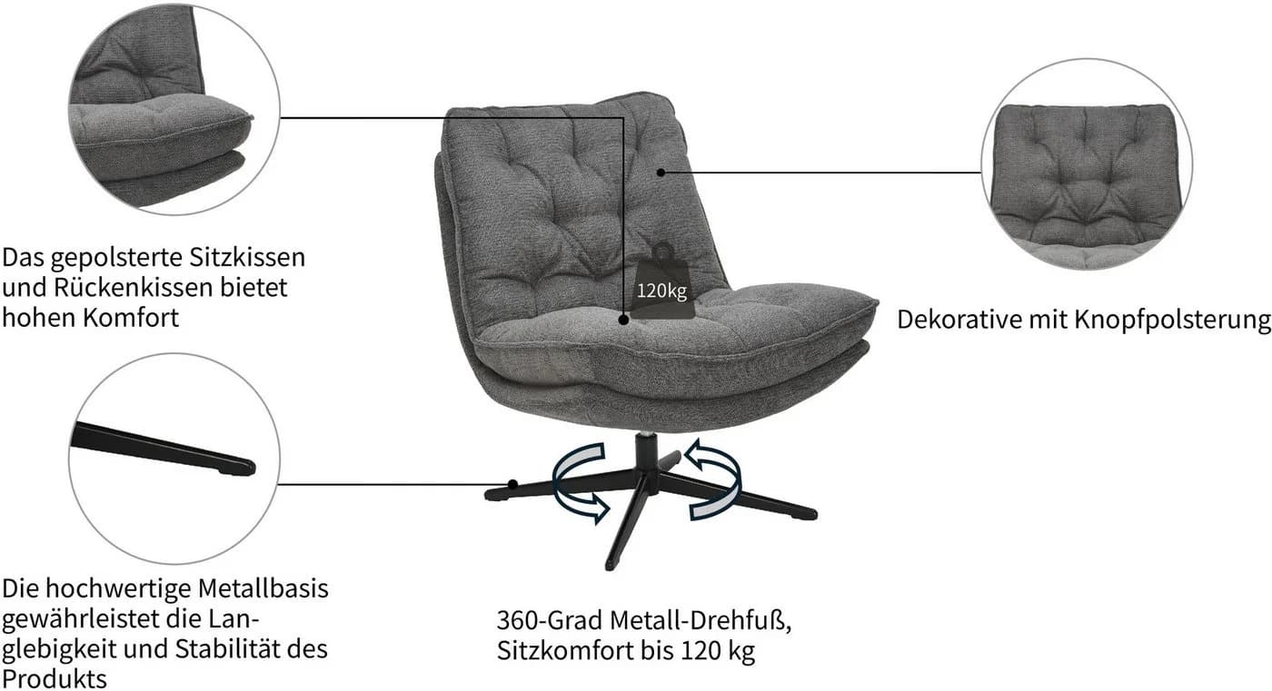 OTTO home Sessel LENII 360° drehbar - Bild 3