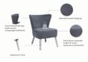 Home Affaire Loungesessel JORIEL Ohrensessel Knopfsteppung Anthrazit Bild 3