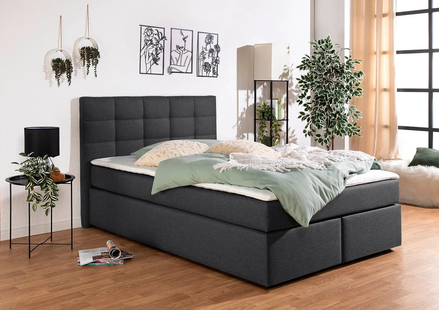 Home Affaire Boxbett Ovalo Anthrazit Boxspringbett mit Bettkasten - Bild 2