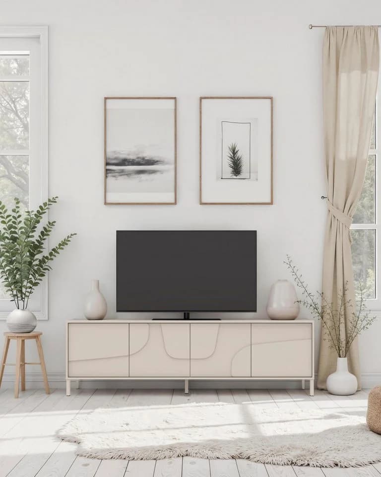 INOSIGN Lowboard Stone 205 cm breit 4 Türen TV-Schrank TV-Kommode Medienboard 3D-Design Push-to-open