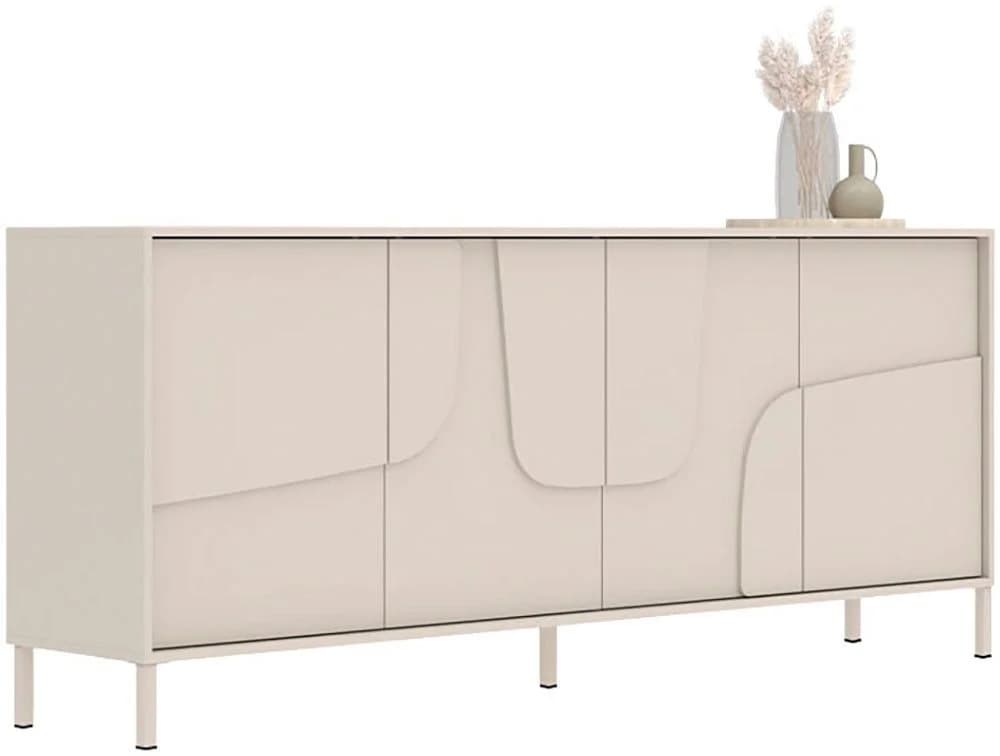 INOSIGN Sideboard Stone 205 cm breit, 4 Türen, Anrichte, Kommode, Stauraumschrank, 3D-Design, Push-to-open - Bild 2