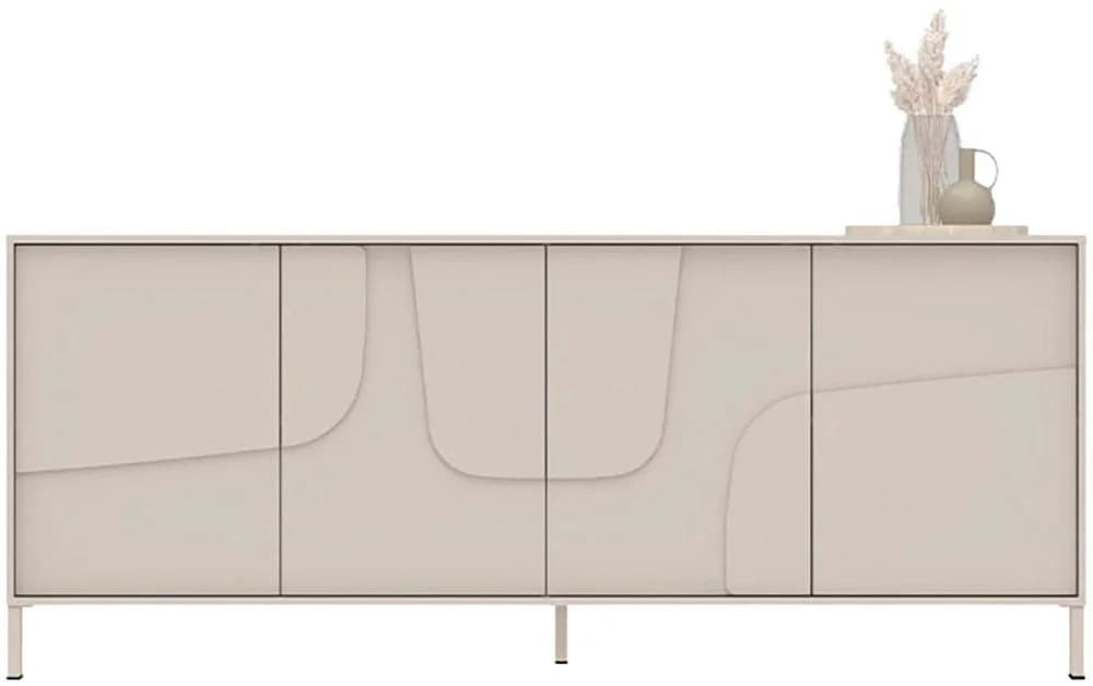 INOSIGN Sideboard Stone 205 cm breit, 4 Türen, Anrichte, Kommode, Stauraumschrank, 3D-Design, Push-to-open - Bild 4