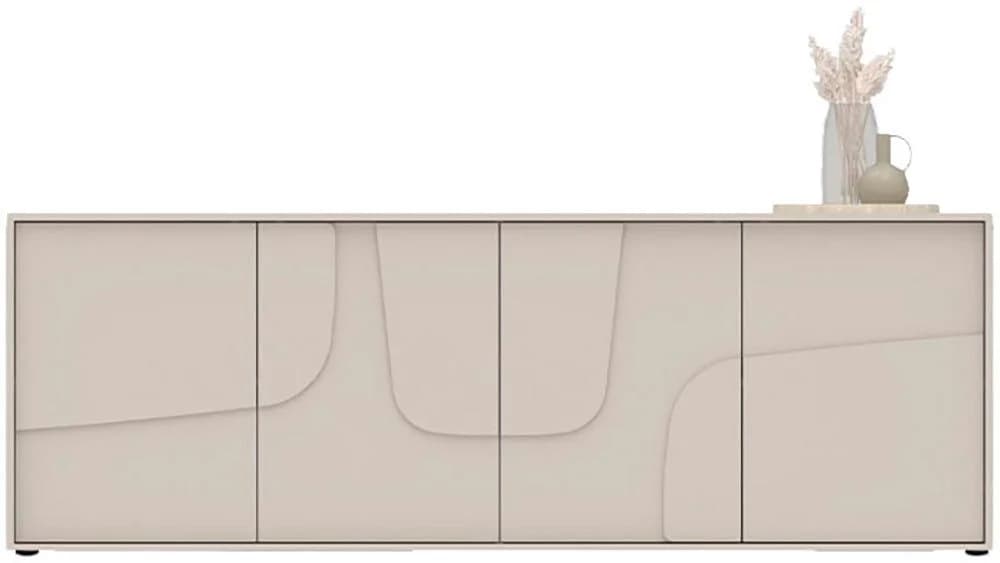 INOSIGN Sideboard Stone 205 cm breit, 4 Türen, Anrichte, Kommode, Stauraumschrank, 3D-Design, Push-to-open - Bild 5