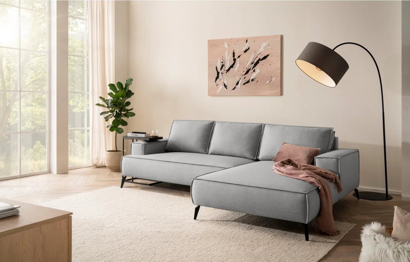 HOME AFFAIRE Ecksofa TVINNU L-Form Silbergrau Leinenoptik - Bild 2