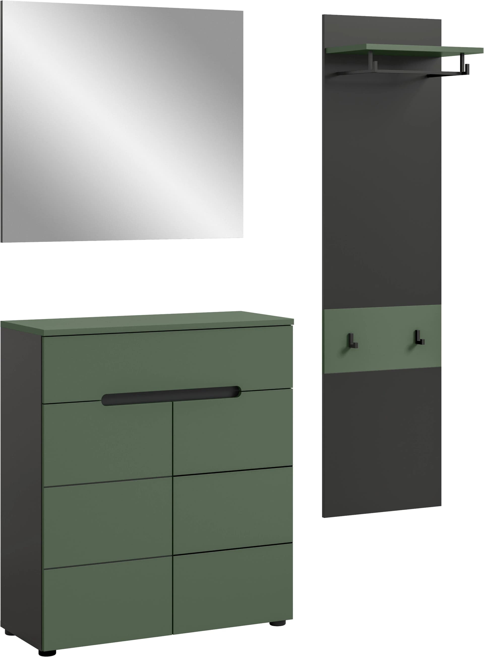 Garderoben-Set INOSIGN REHAT 3-teilig Basalt grau Smoke Green