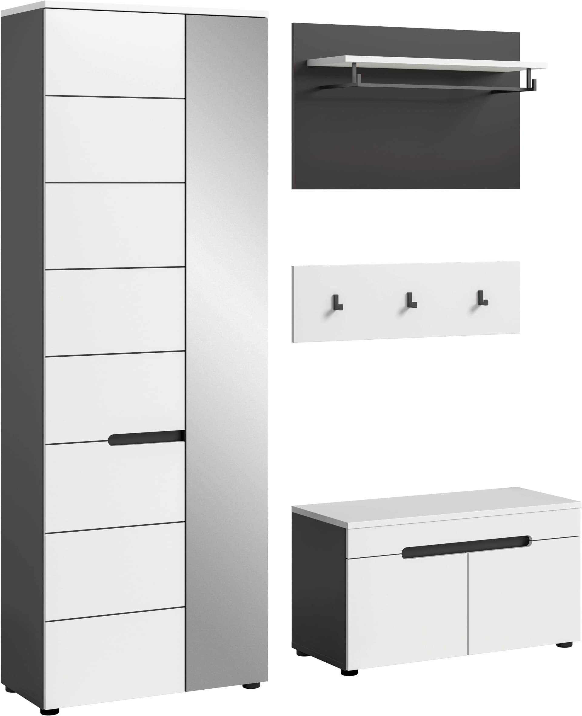 Garderoben-Set INOSIGN REHAT 4-teilig 160cm FSC-zertifizierter Holzwerkstoff