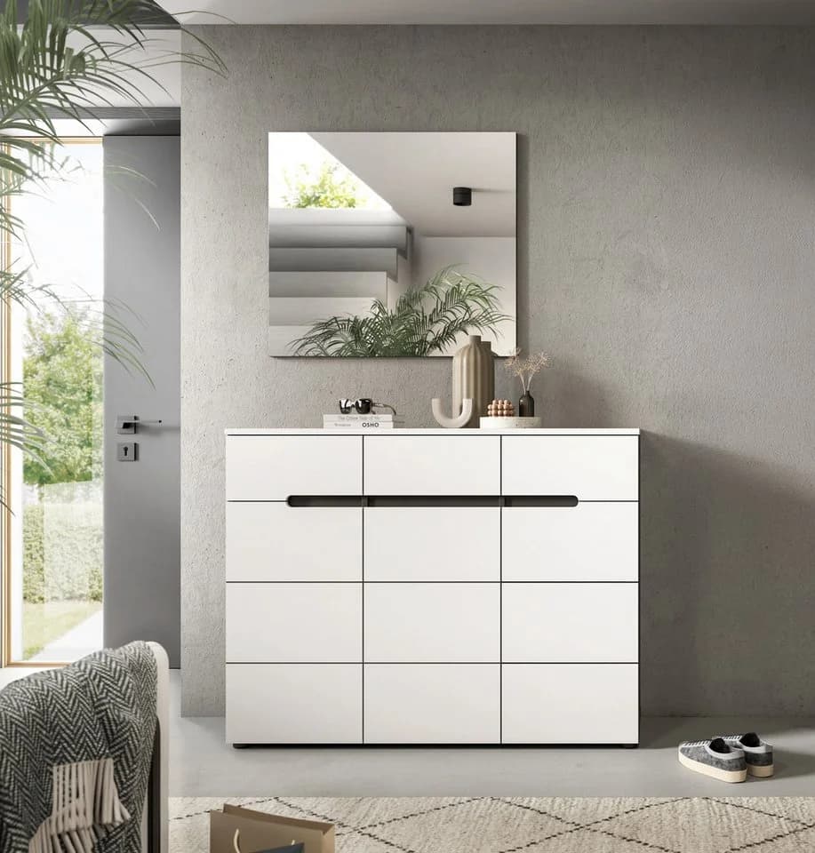 Garderobenschrank INOSIGN REHAT 120 cm 3 Türen 3 Schubladen 12 Fächer