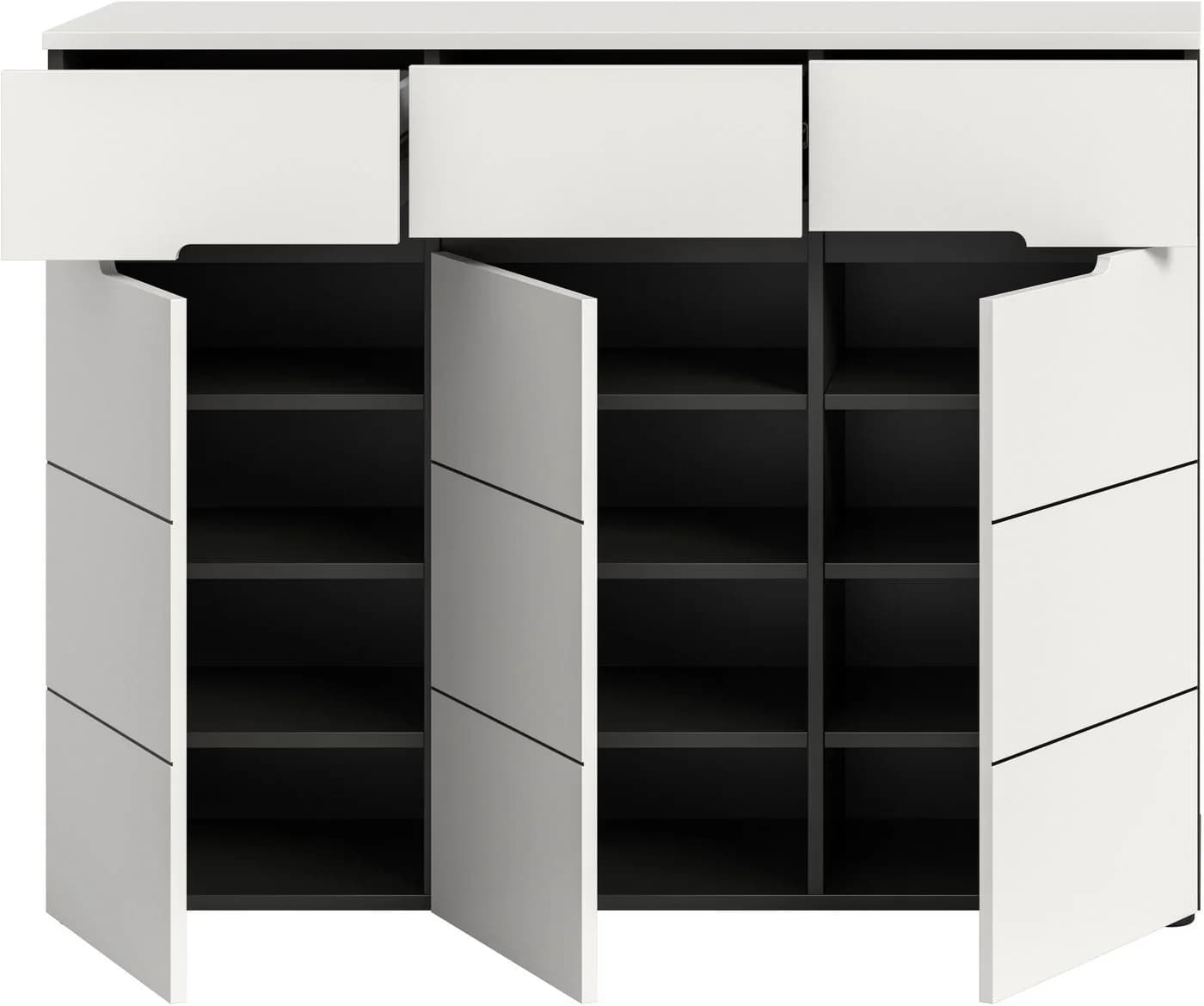 Garderobenschrank INOSIGN REHAT 120 cm 3 Türen 3 Schubladen 12 Fächer - Bild 4