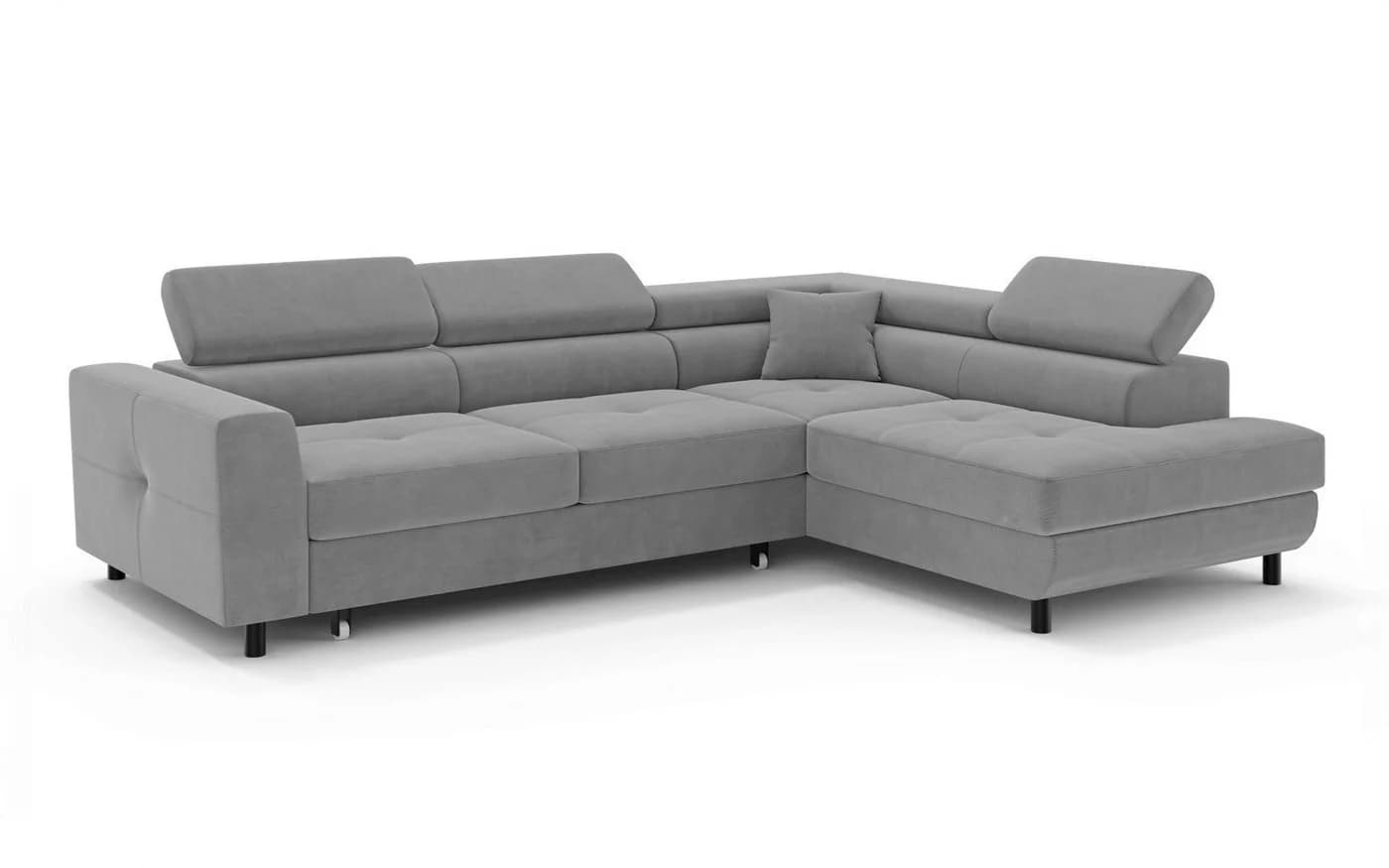 OTTO HOME AADEN Ecksofa mit Bettfunktion Grau Velvet - Bild 4