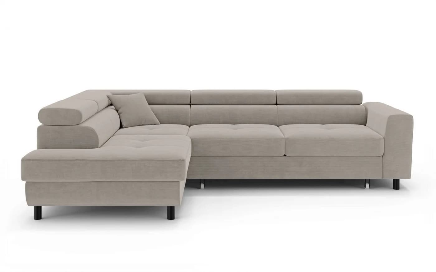 OTTO HOME AADEN Ecksofa mit Bettfunktion und Bettkasten Taupe