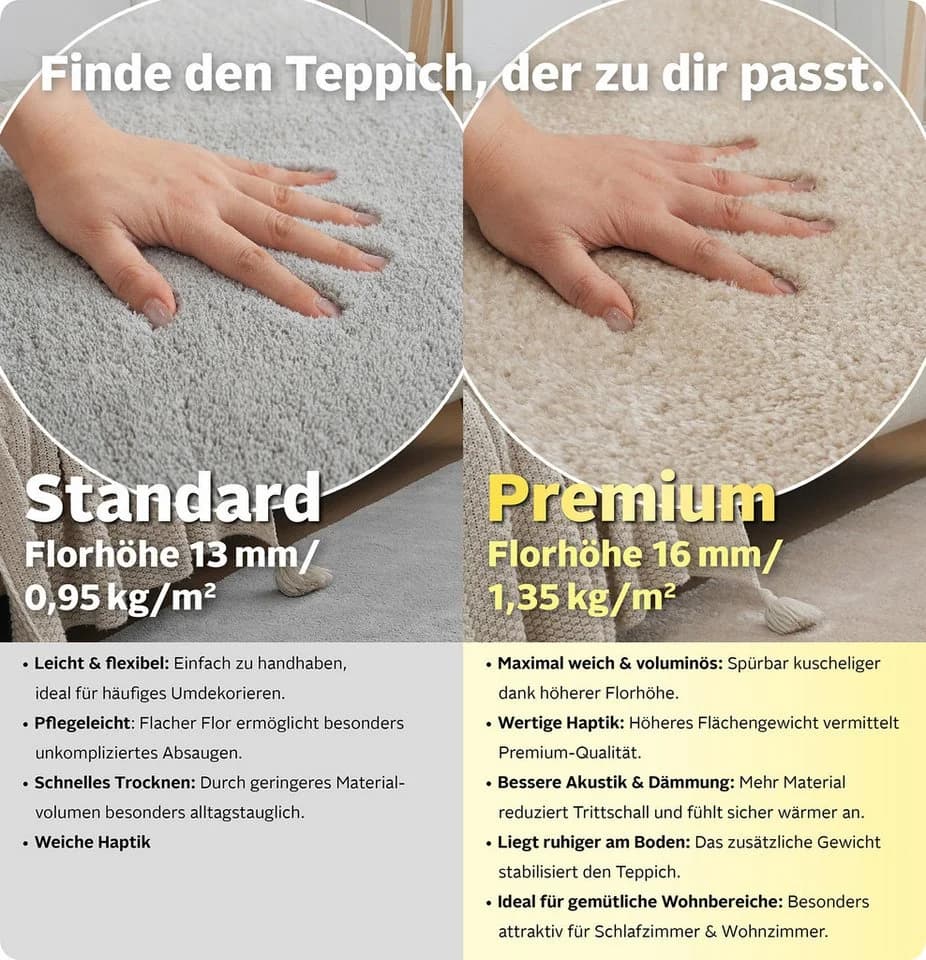 OTTO home Teppich Cali Uni Beige Kuschelig Waschbar - Bild 4