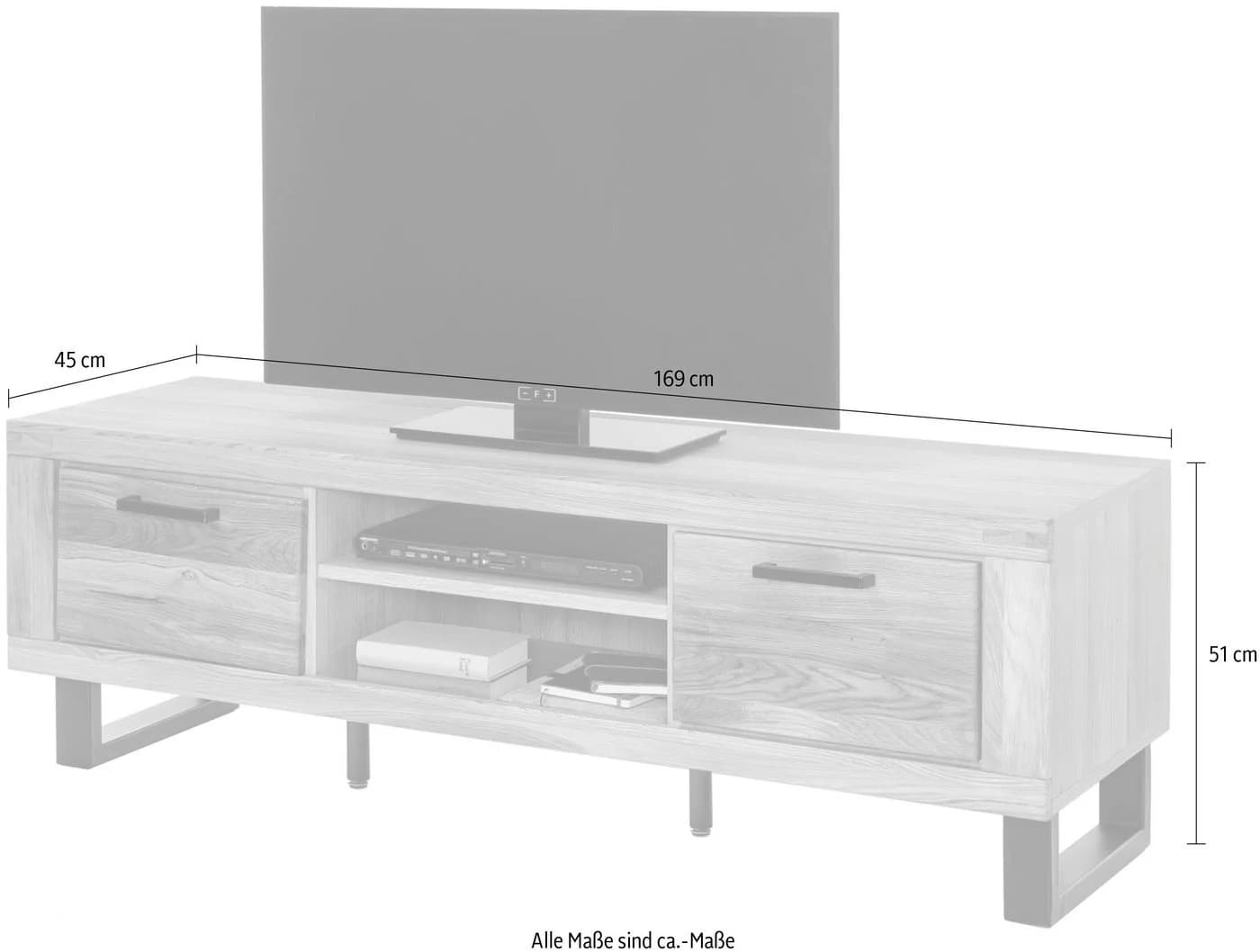 Home affaire Lowboard Industriestil Teilmassiv Eiche Schwarz - Bild 3