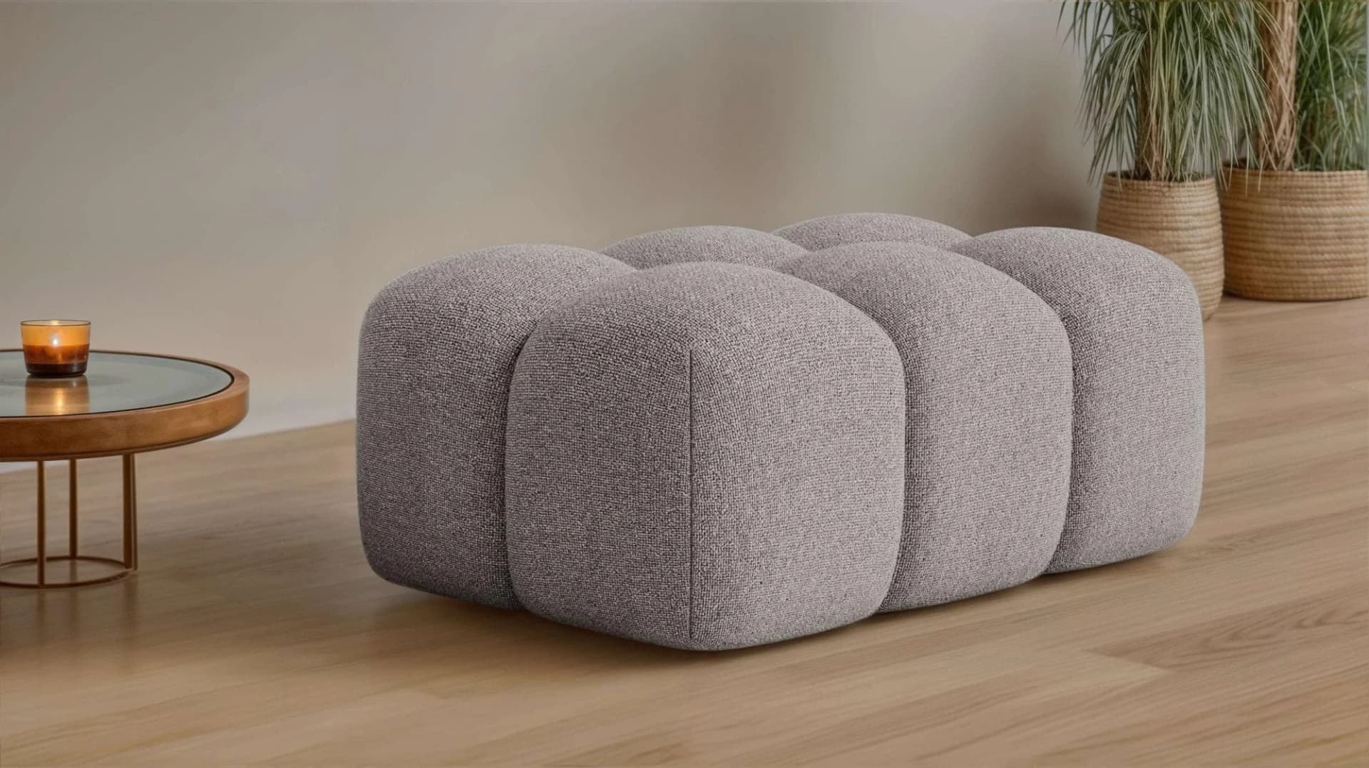 OTTO HOME KALLIE Sitzhocker Bubble-Optik 90x60x44 cm Hellgrau