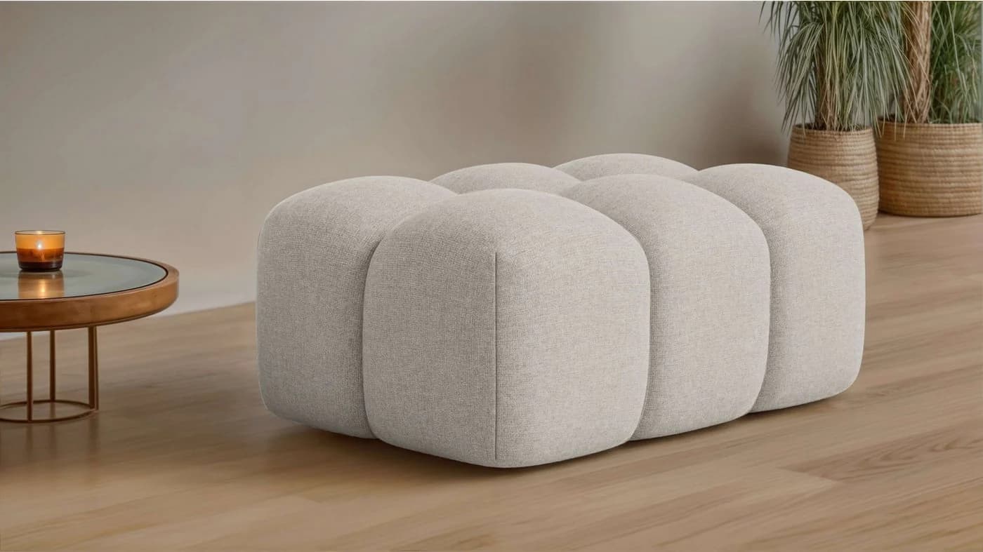 OTTO HOME Polsterhocker KALLIE Bubble-Optik Beige - Bild 2