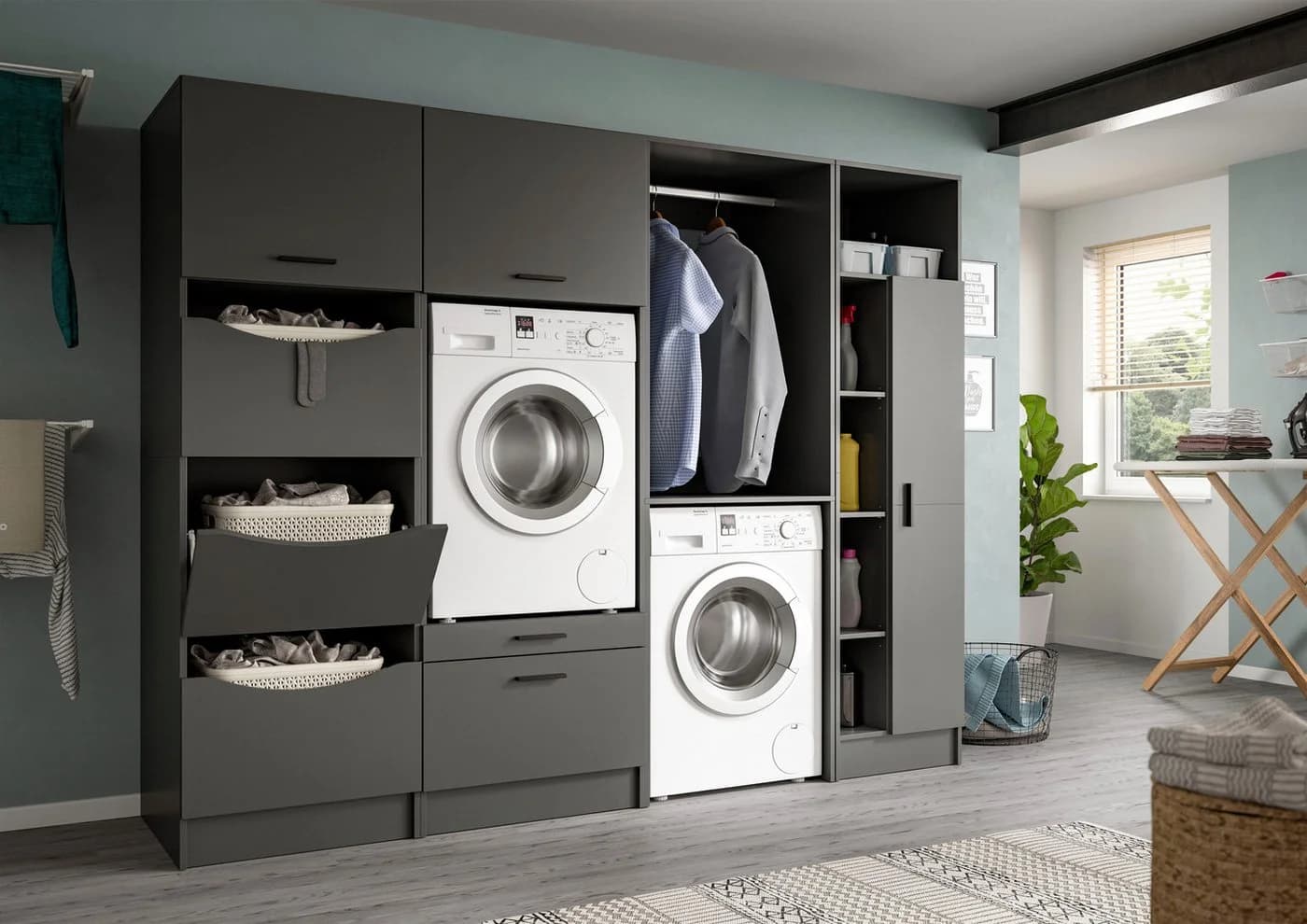 Welltime Mehrzweckschrank FALAS Anthrazit