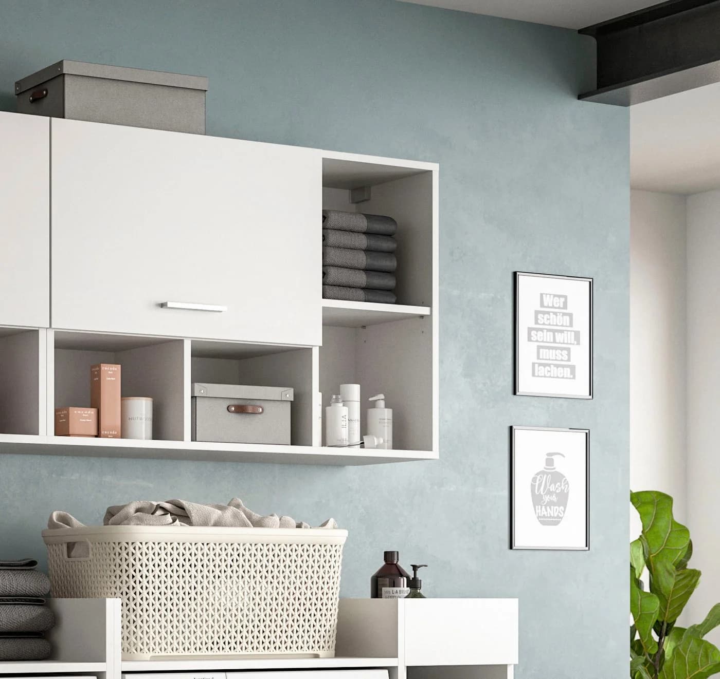 Welltime Hängeschrank FALAS, TOPSELLER Breite 95cm, 1 Klappe, 5 Fächer - Bild 5