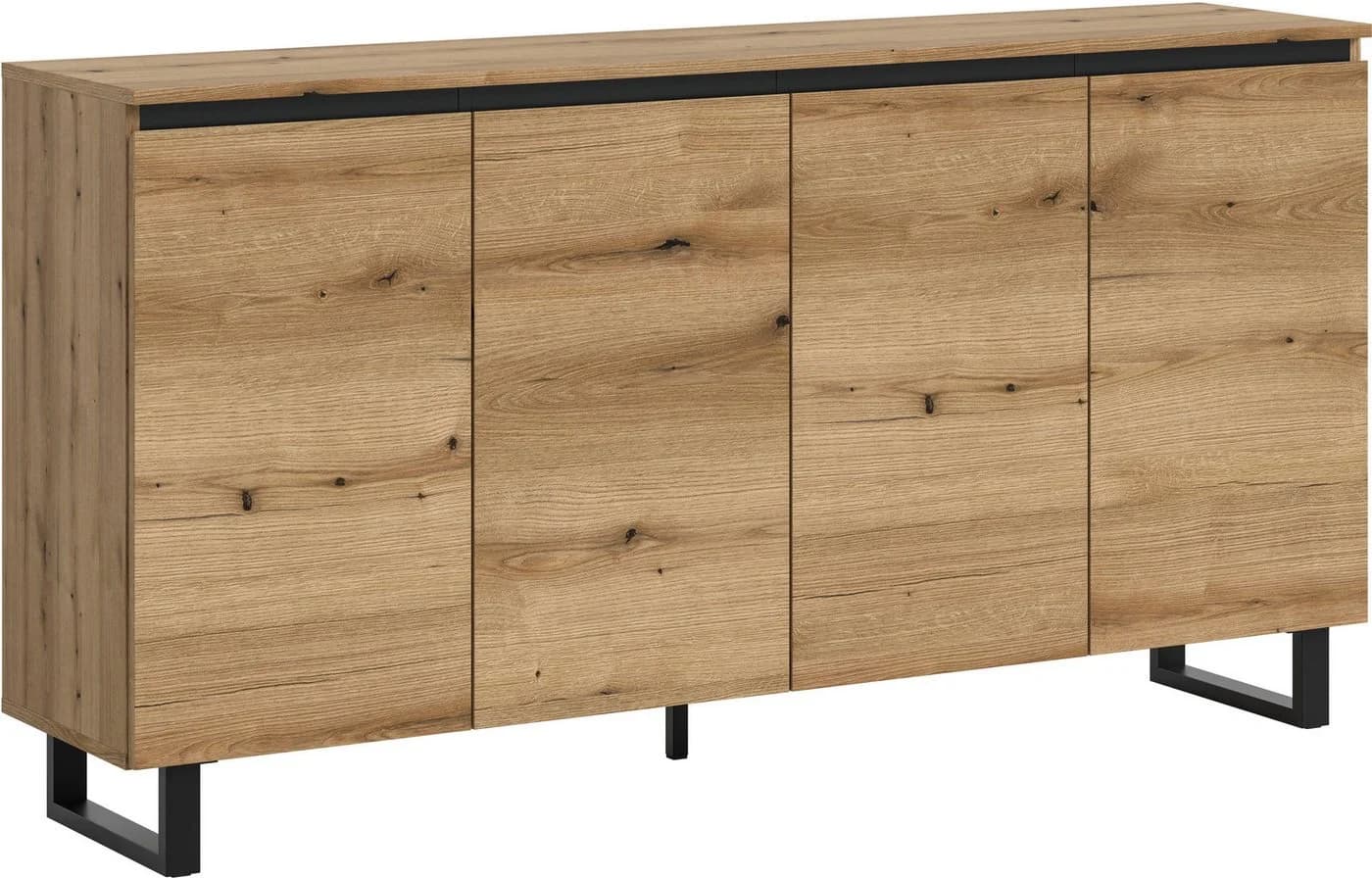 Sideboard INOSIGN TOMA 160 cm Metall-Kufen 4 Türen 4 Einlegeböden - Bild 2