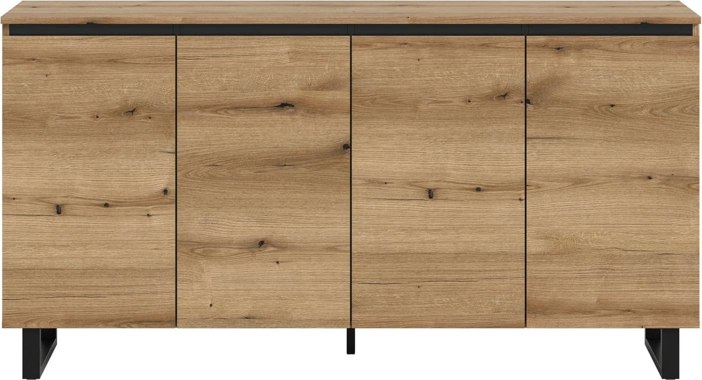 Sideboard INOSIGN TOMA 160 cm Metall-Kufen 4 Türen 4 Einlegeböden - Bild 3