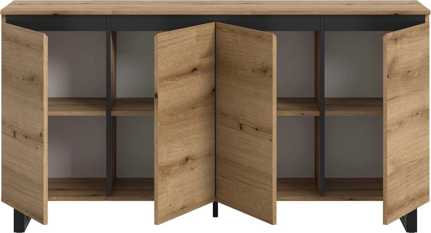 Sideboard INOSIGN TOMA 160 cm Metall-Kufen 4 Türen 4 Einlegeböden - Bild 4