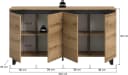 Sideboard INOSIGN TOMA 160 cm Metall-Kufen 4 Türen 4 Einlegeböden Bild 5