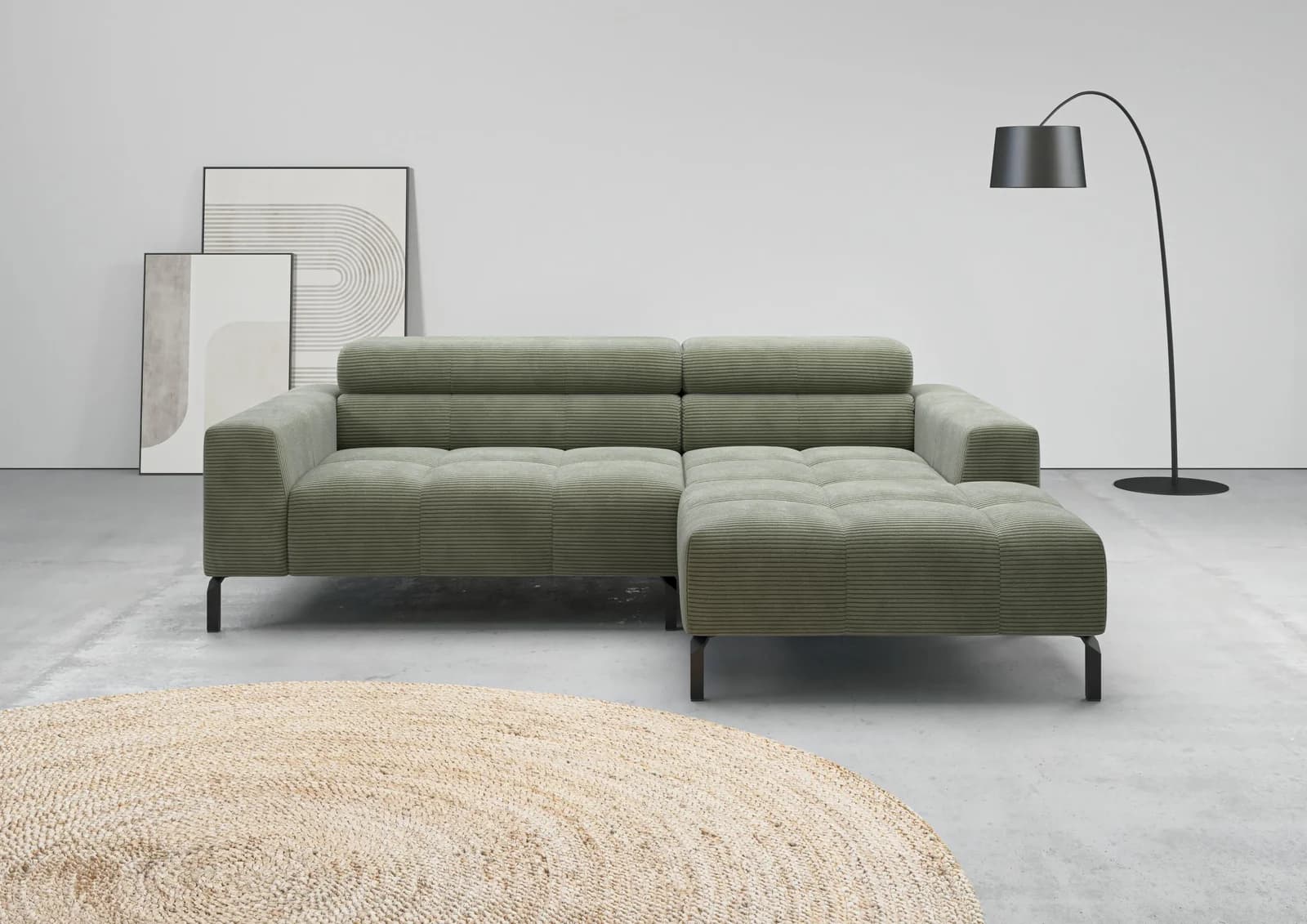 Ecksofa HOME AFFAIRE Claya L-Form Kopfteilverstellung 223 cm