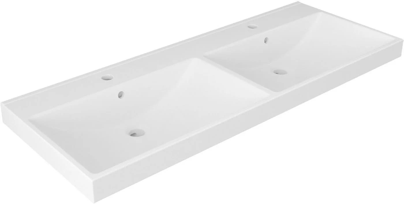 WELLTIME Trento Deluxe Einbauwaschbecken weiß 121x46x16,5cm - Bild 2