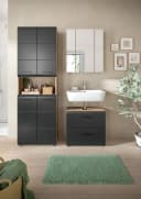 WELLTIME Badmöbel-Set FLORENZ 3-teilig MDF Schwarz Matt Bild 1